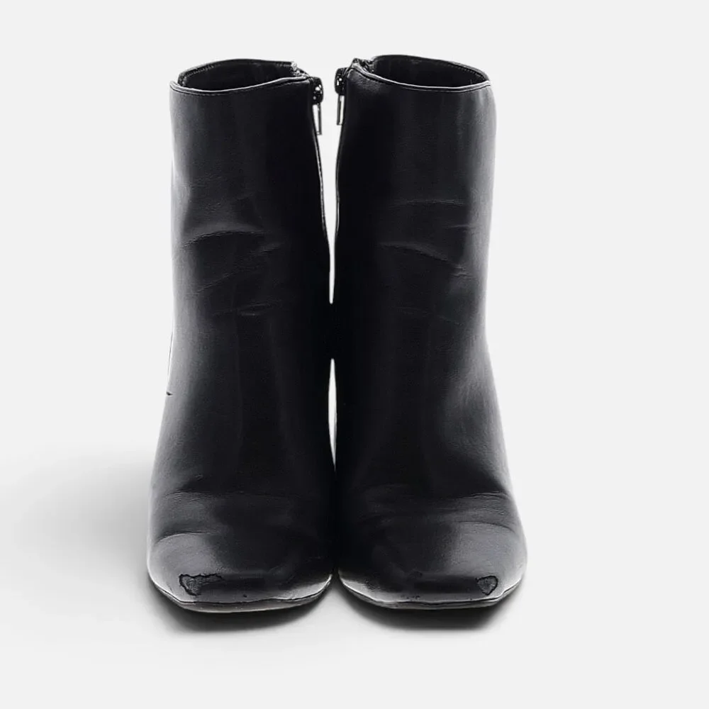 Kelly & Katie Square Toe Boots Black Ankle Bootie 8M